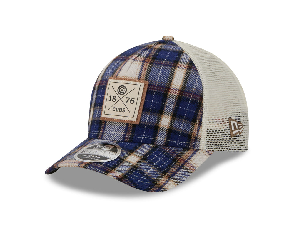 Chicago Cubs Plaid Patch Adjustable Cap by New Era CAPS NEW ERA CAP COMPANY INC