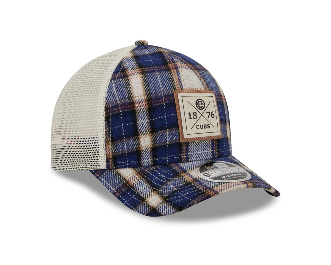 Chicago Cubs Plaid Patch Adjustable Cap by New Era CAPS NEW ERA CAP COMPANY INC