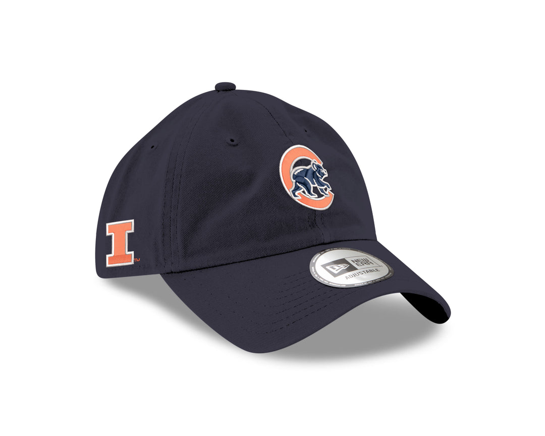 Chicago Cubs x University of Illinois College Adjustable Cap in Navy by New Era Caps NEW ERA CAP COMPANY