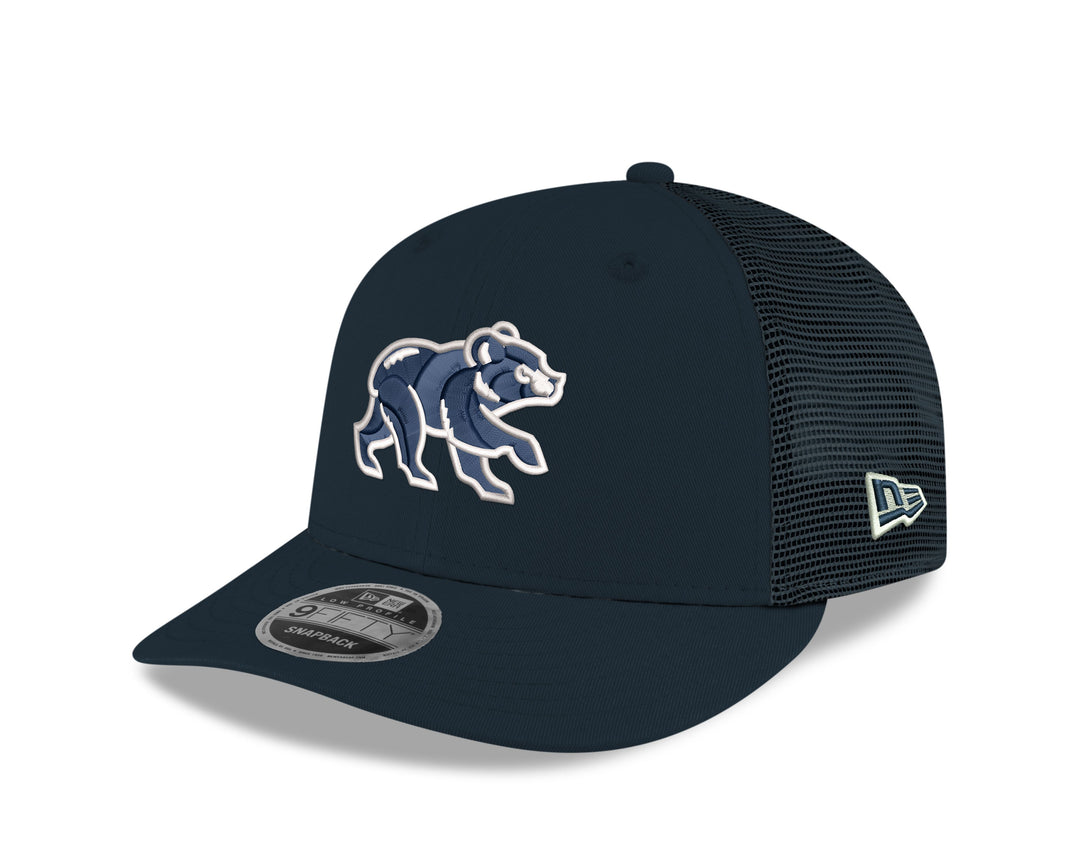 CHICAGO CUBS NEW ERA WALKING BEAR BLACK AND NAVY 950 SNAPBACK CAP