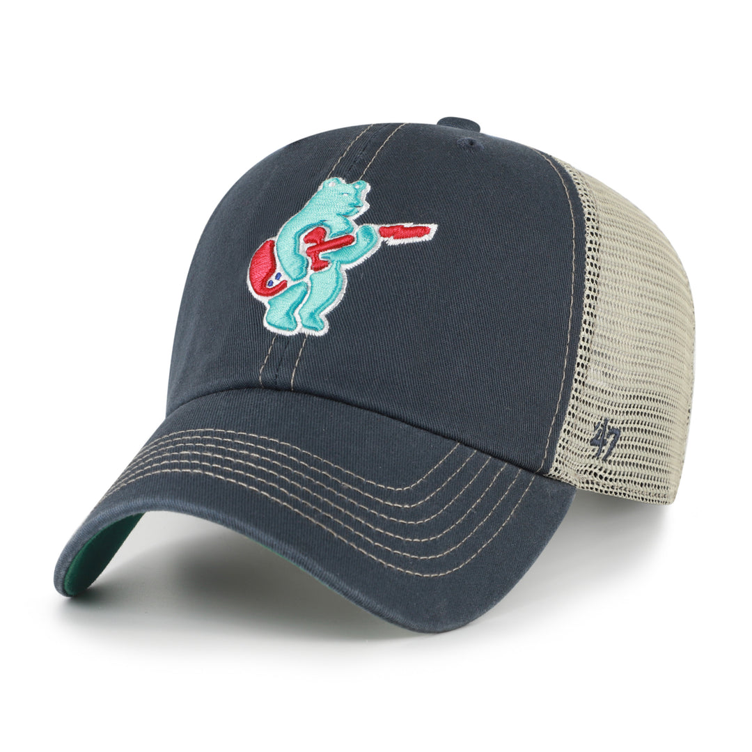 Chicago Cubs Blues Bear Trawler Clean Up Cap by '47 Brand Caps TWINS ENTERPRISE INC