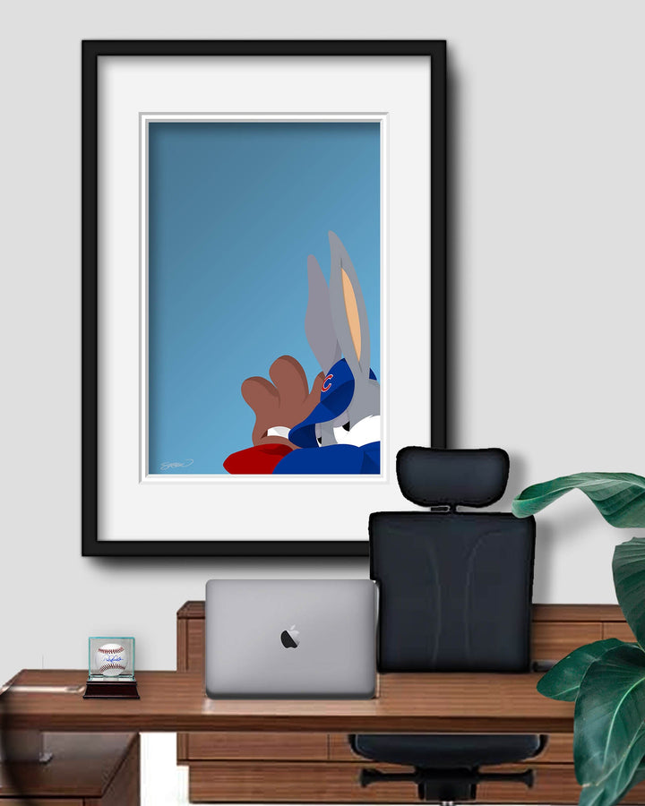 CHICAGO CUBS S. PRESTON BASEBALL BUGS ART PRINT