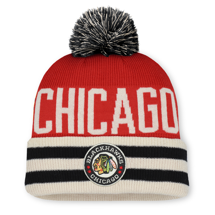 Chicago Blackhawks 2025 NHL Winter Classic Red Cuffed Knit Hat with Pom Knits FANATICS