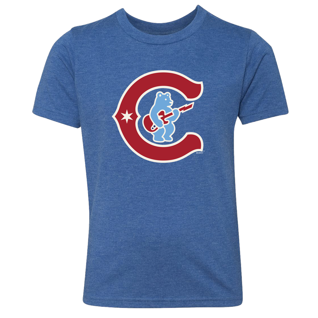Chicago Cubs Rock Bear In C Tri-blend Youth Tee BIMM RIDDER