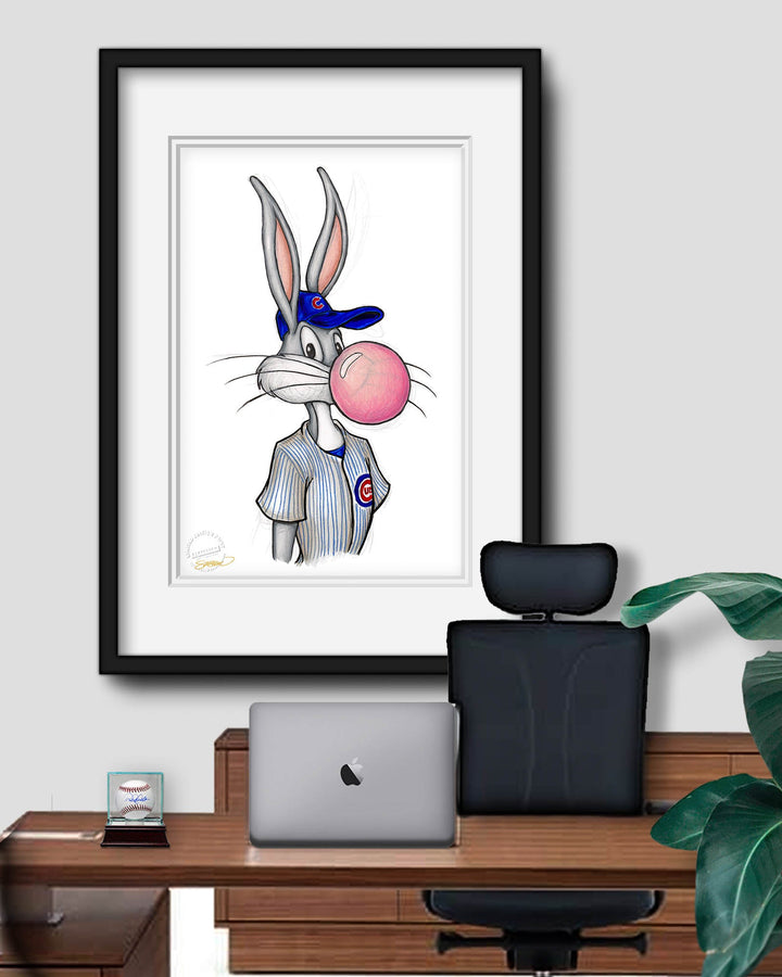 CHICAGO CUBS S. PRESTON BUBBLEGUM BUGS X CUBS ART PRINT