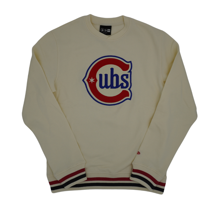 Chicago Cubs Blues Alternate Unisex Cream Crewneck by New Era Sweatshirts & Hoodies NEW ERA CAP COMPANY INC