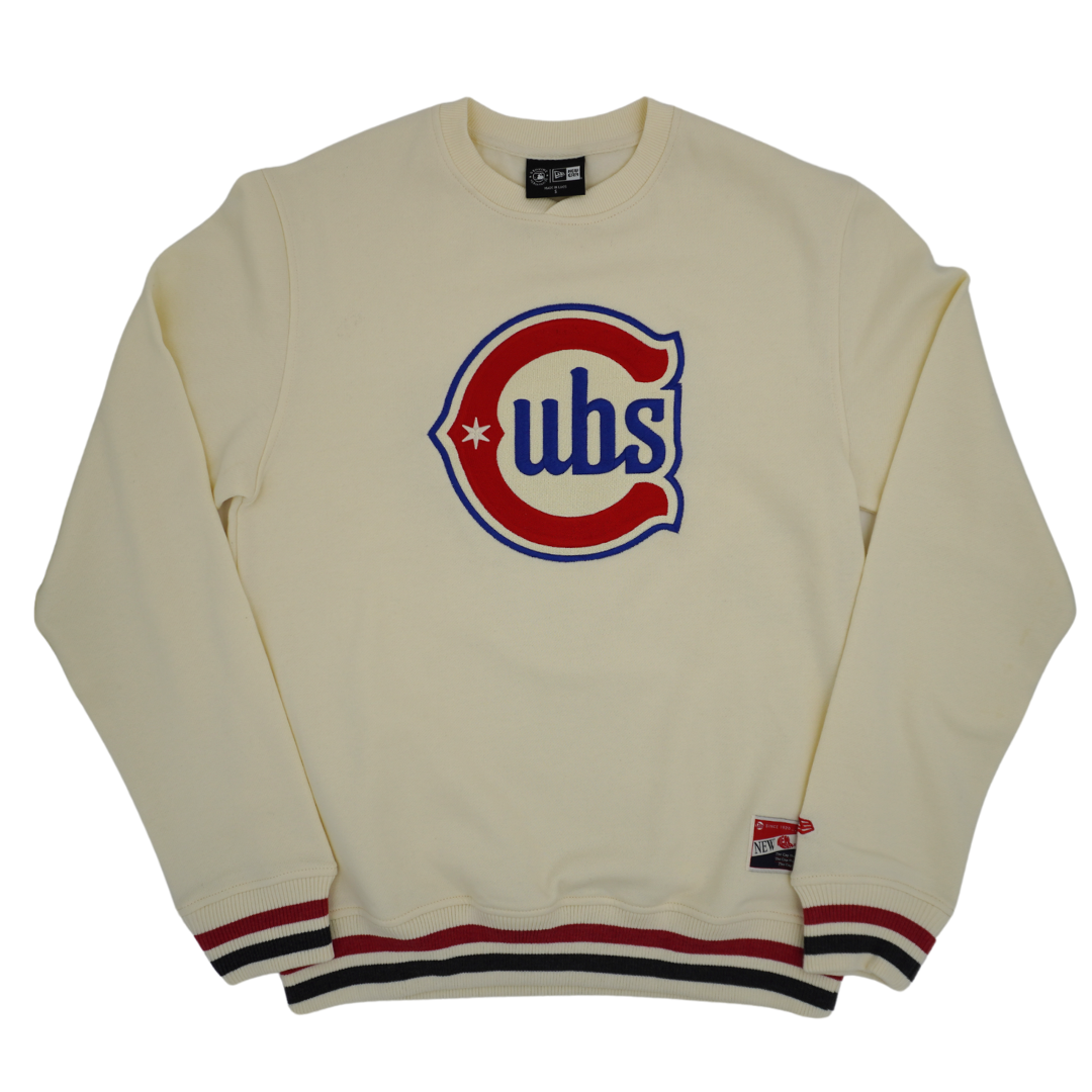 Chicago Cubs Blues Alternate Unisex Cream Crewneck by New Era Sweatshirts & Hoodies NEW ERA CAP COMPANY INC