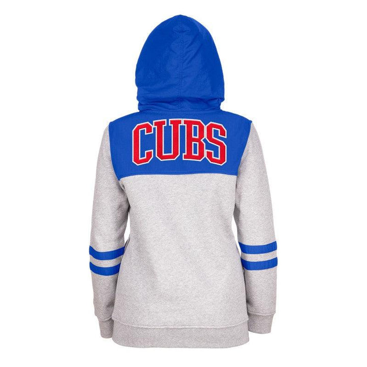 CHICAGO CUBS NEW ERA WOMEN'S C LOGO GREY ZIP HOODIE