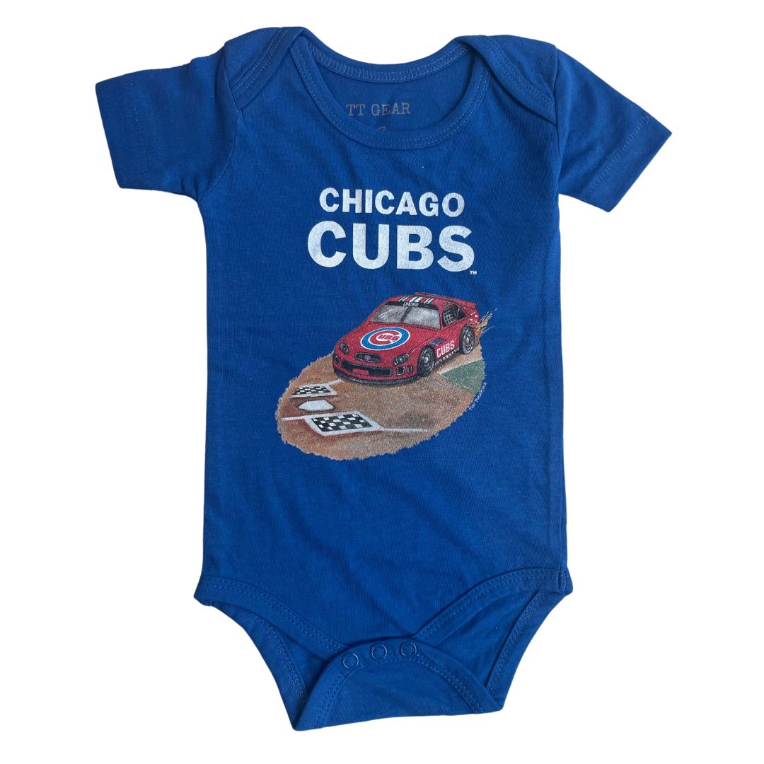 CHICAGO CUBS TINY TURNIP YOUTH RACE ROYAL BLUE ONESIE Infant & Toddler TINY TURNIP