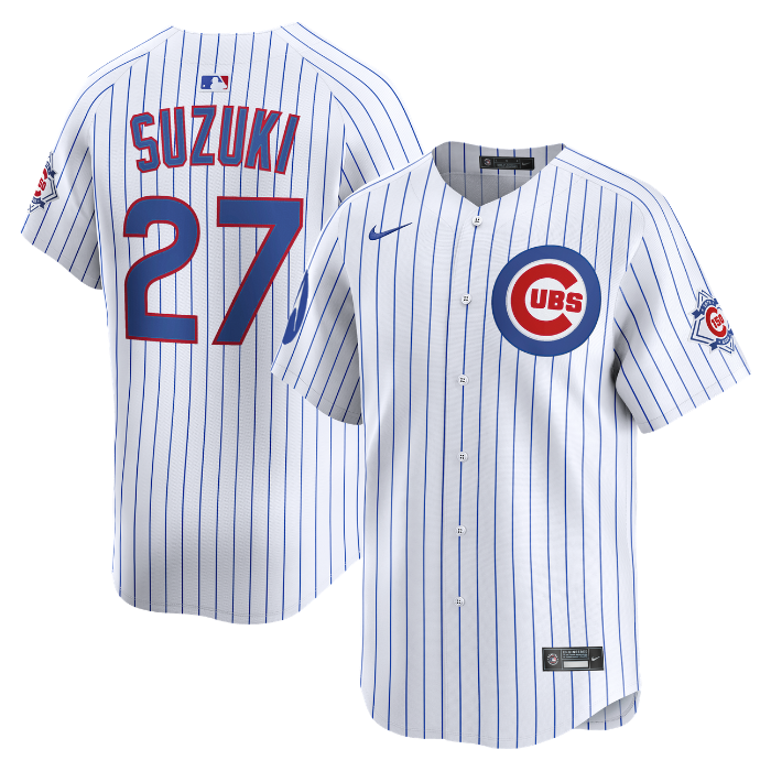 Chicago Cubs Seiya Suzuki Home 150th Anniversary Limited Jersey by Nike Jersey Nike