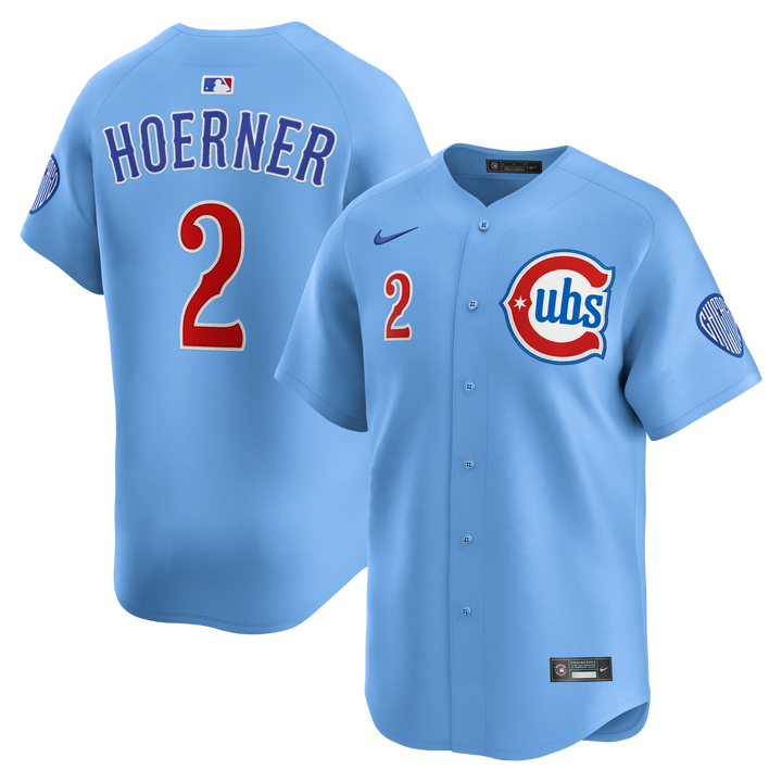 Chicago Cubs Nico Hoerner Blues Alternate Limited Baby Blue Jersey by Nike