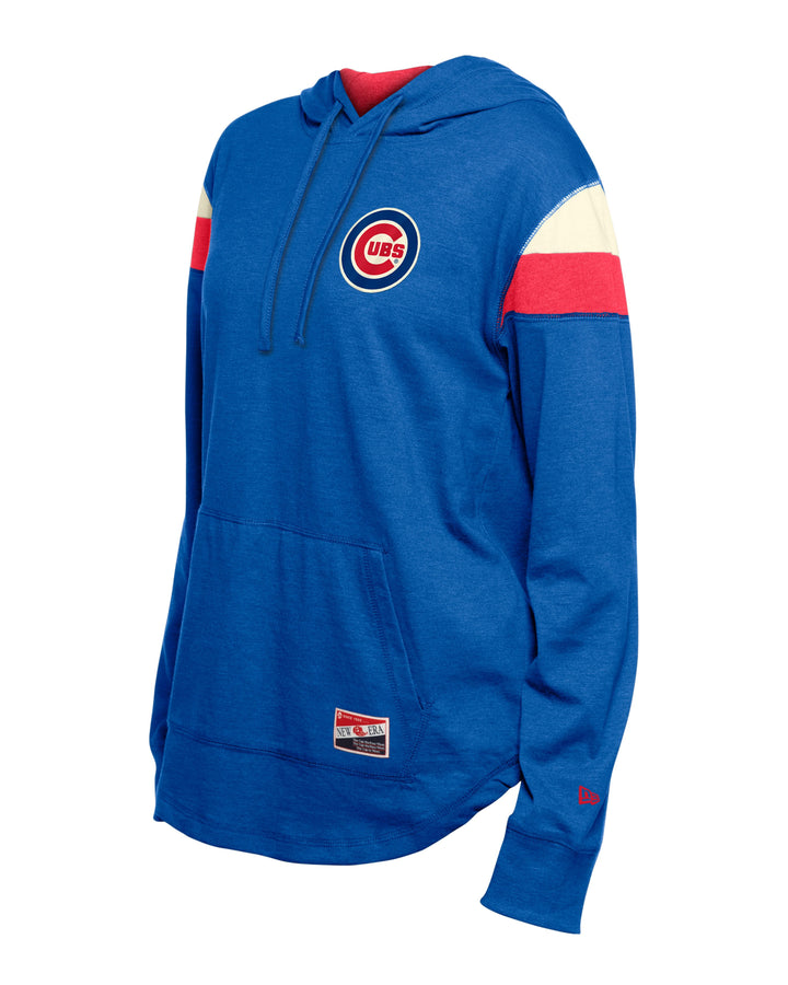 Chicago Cubs Logo Throwback Royal Women's Raglan Hoodie by New Era Sweatshirts & Hoodies NEW ERA CAP COMPANY INC