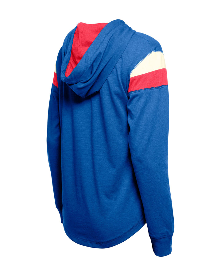 Chicago Cubs Logo Throwback Royal Women's Raglan Hoodie by New Era Sweatshirts & Hoodies NEW ERA CAP COMPANY INC