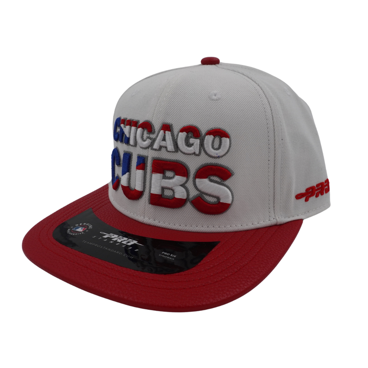 Chicago Cubs Puerto Rico Flag Leather Adjustable Cap by Pro Standard - Ivy Shop