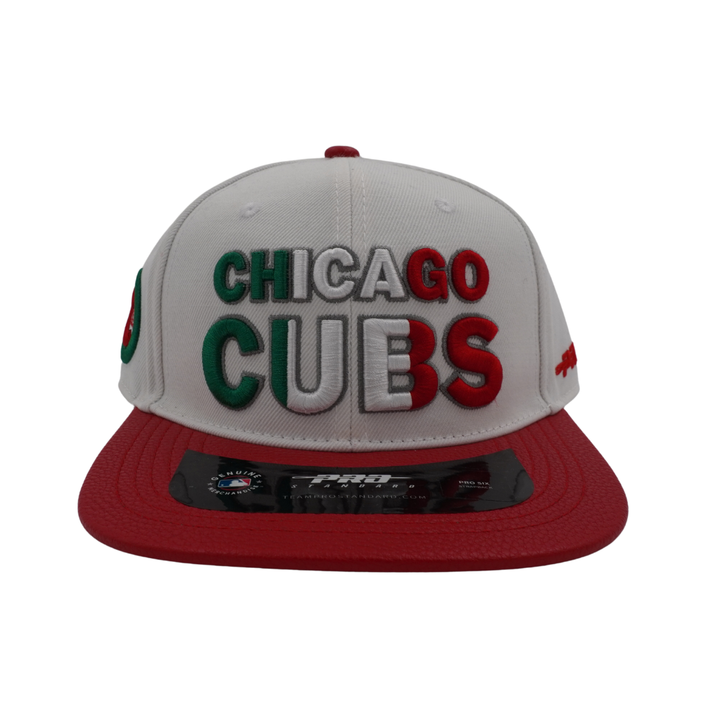 Chicago Cubs Mexico Flag Leather Adjustable Cap by Pro Standard - Ivy Shop