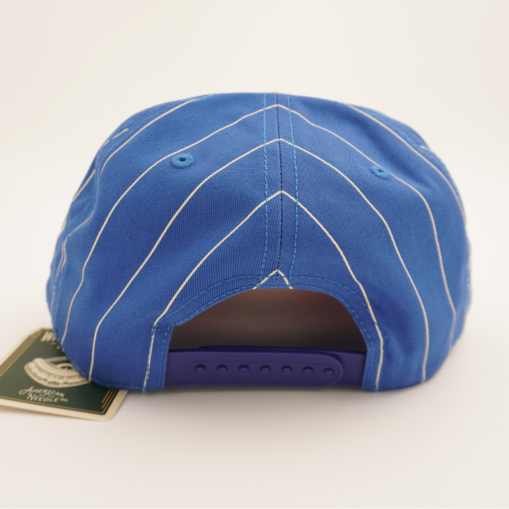 Wrigley Field Roscoe Pinstripe Rope Snapback Cap in Royal by American Needle Cap AMERICAN NEEDLE