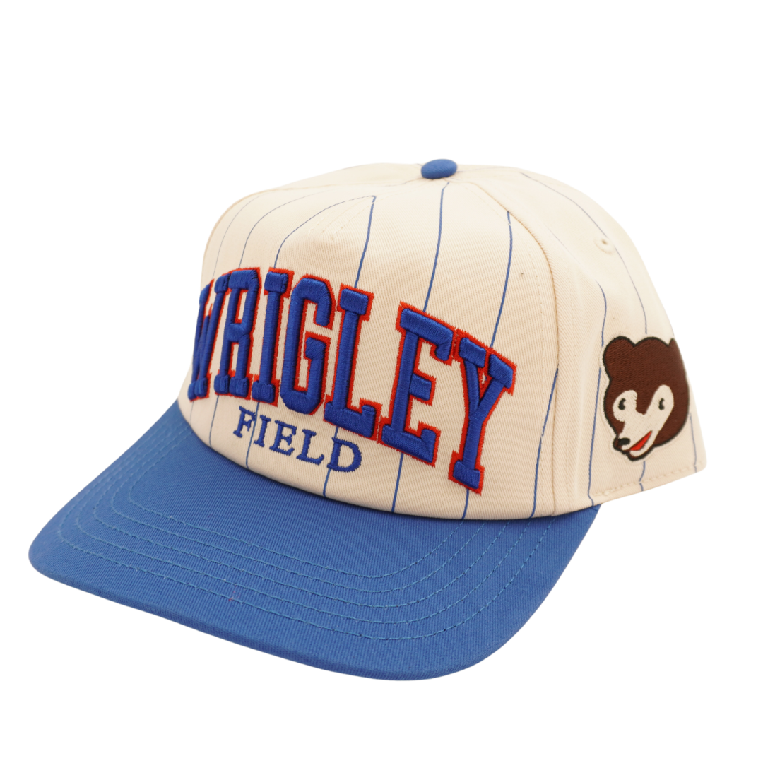 Wrigley Field Roscoe Pinstripe Rope Snapback Cap in Ivory by American Needle Cap AMERICAN NEEDLE