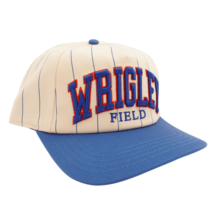 Wrigley Field Roscoe Pinstripe Rope Snapback Cap in Ivory by American Needle Cap AMERICAN NEEDLE