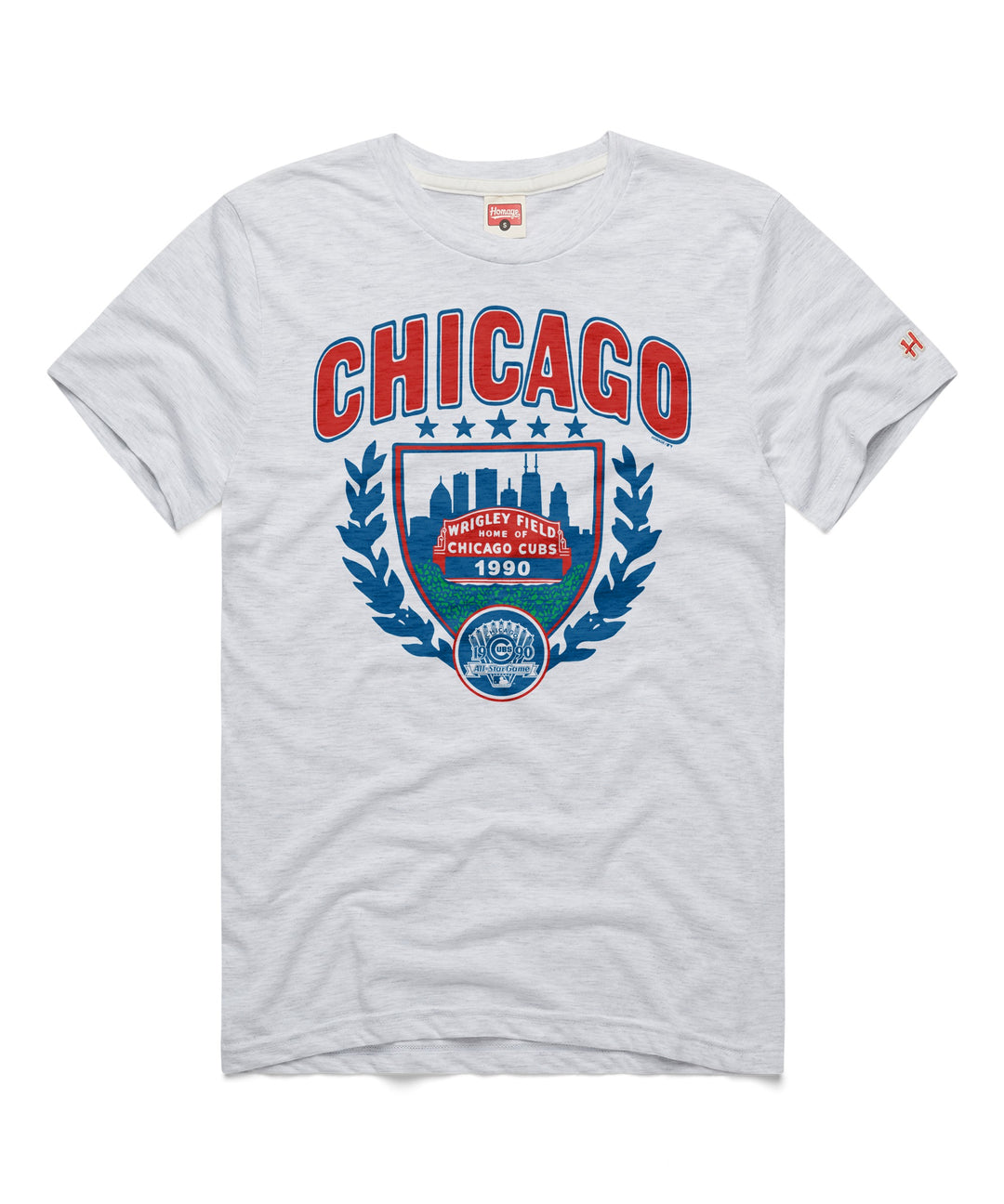 Chicago Cubs 1990 All-Star Game Marquee Grey Tee by HOMAGE Short Sleeve Tee HOMAGE