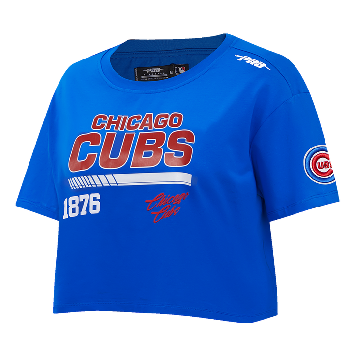 CHICAGO CUBS PRO STANDARD WOMEN'S FAST LANE ROYAL BOXY TEE Short Sleeve Tees PRO STANDARD