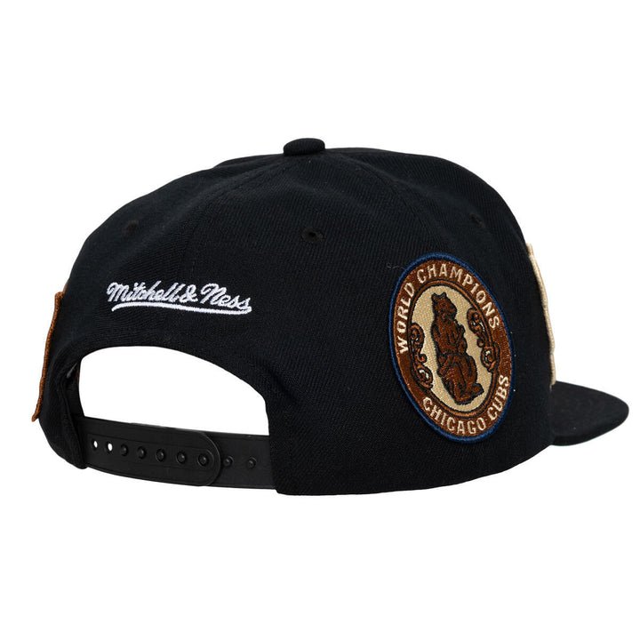 Chicago Cubs All Over Print Snapback Cap in Black by Mitchell &amp; Ness Caps MITCHELL n NESS