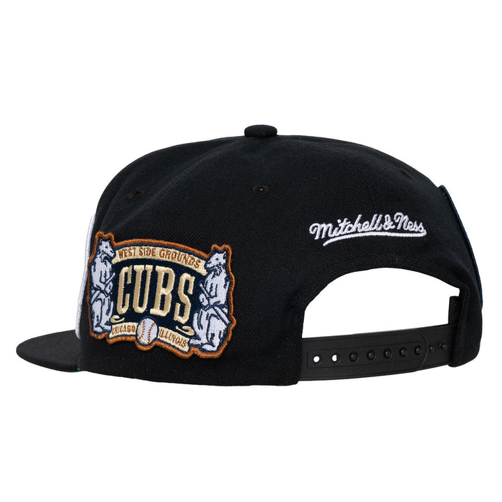 Chicago Cubs All Over Print Snapback Cap in Black by Mitchell &amp; Ness Caps MITCHELL n NESS