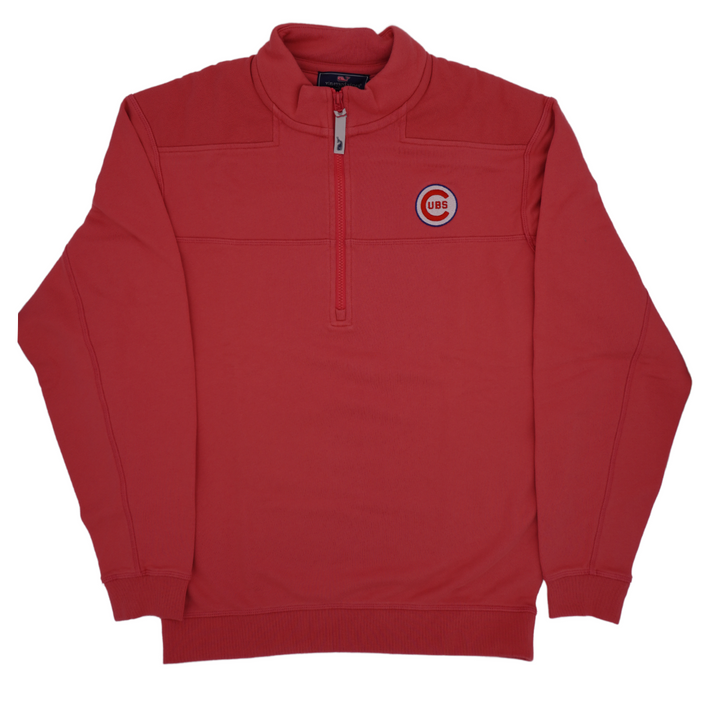 CHICAGO CUBS VINEYARD VINES ZIP JETT RED 1/2 ZIP UP Sweatshirts & Hoodies VINEYWARD VINES