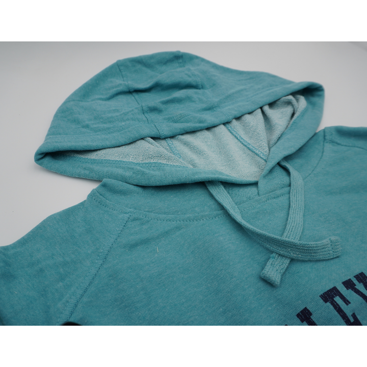 WRIGLEY FIELD AQUA DISTRESSED LETTERING HOODIE