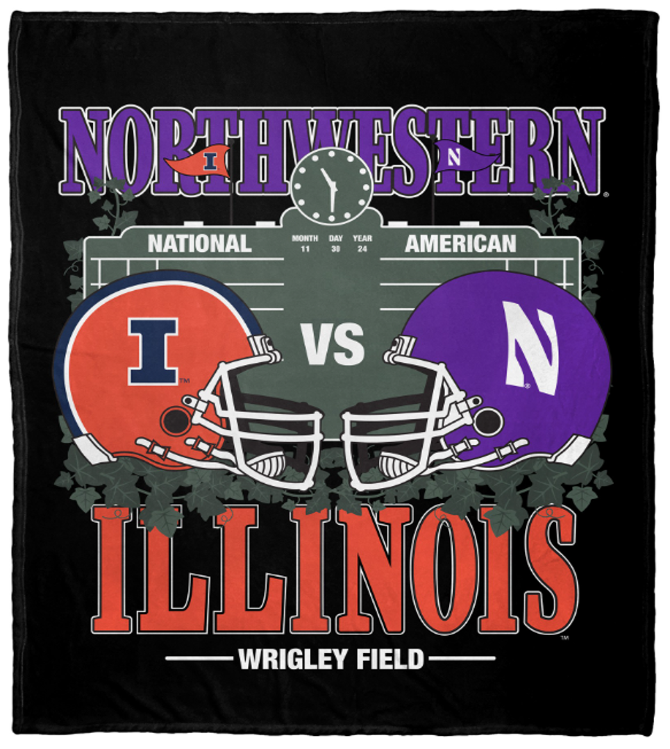 Wrigley Field Northwestern X University of Illinois Dueling Football Blanket Blankets NORTHWEST COMPANY