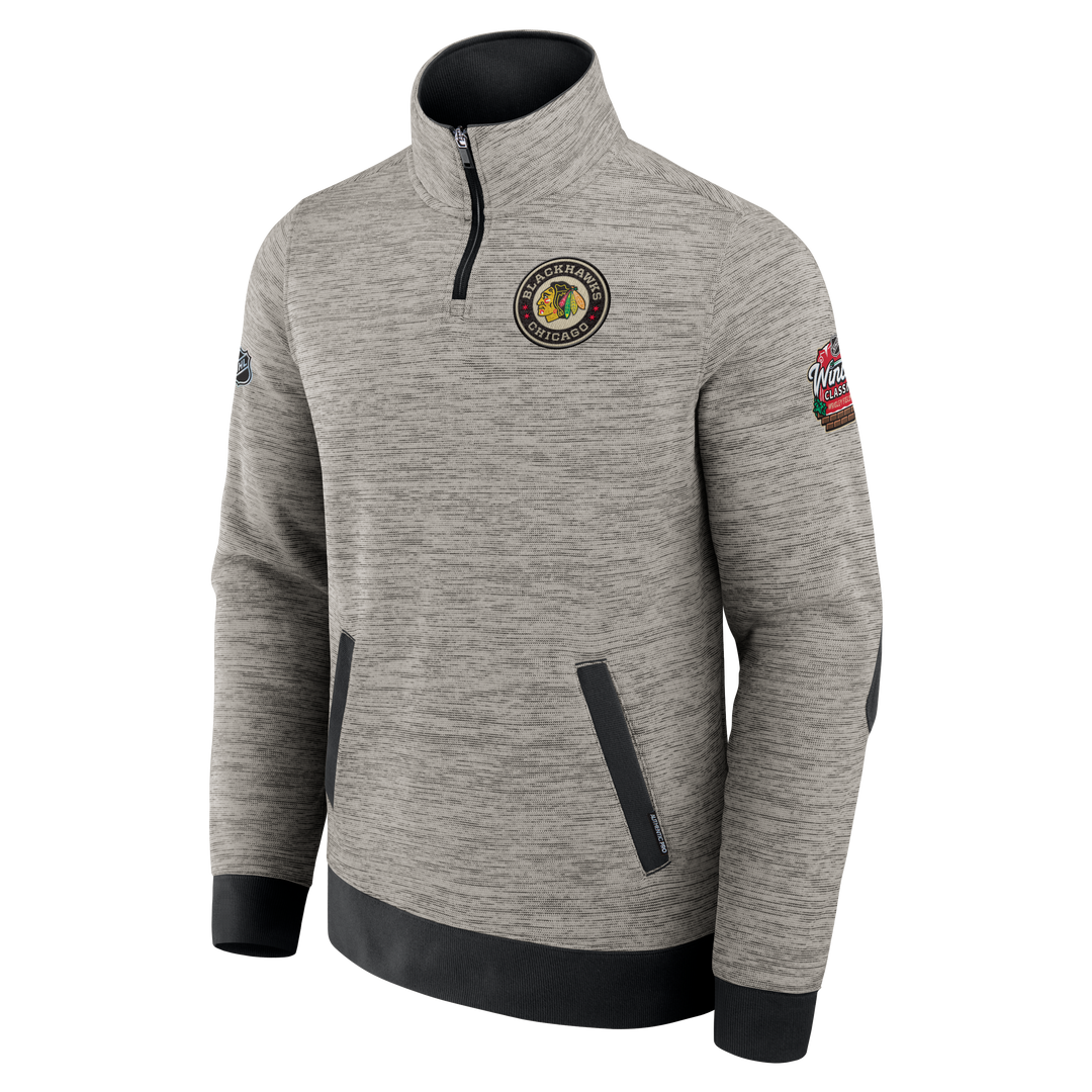 Chicago Blackhawks 2025 NHL Winter Classic Men's Grey Quarter Zip by Fanatics Jackets & Outerwear FANATICS