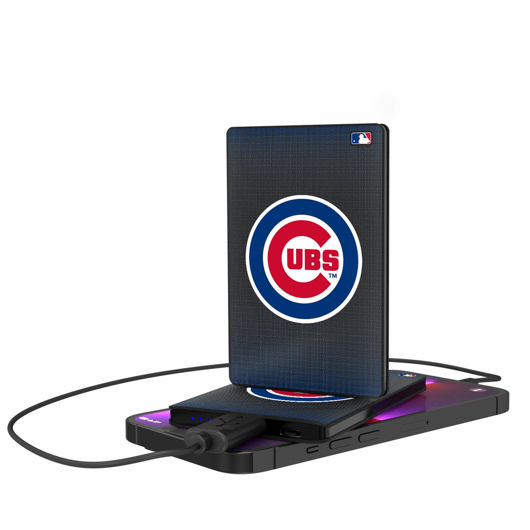 Chicago Cubs Linen 2500mAh Credit Card Powerbank Chargers and Powerbanks Keyscaper