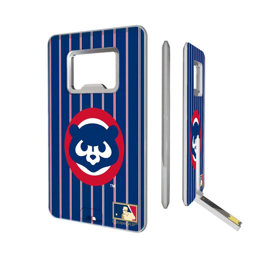 Chicago Cubs Home 1979-1993 - Cooperstown Collection Pinstripe Credit Card USB Drive with Bottle Opener 32GB USB Drives Keyscaper