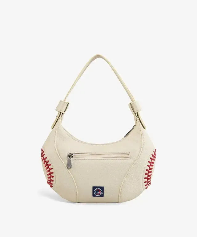 Chicago Cubs Curveball Baseball Stitch Hobo Bag in Beige by Montana West