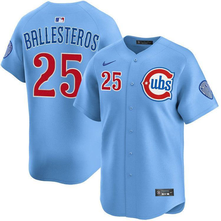 Chicago Cubs Moisés Ballesteros Blues Alternate Limited Baby Blue Jersey by Nike Jerseys Nike