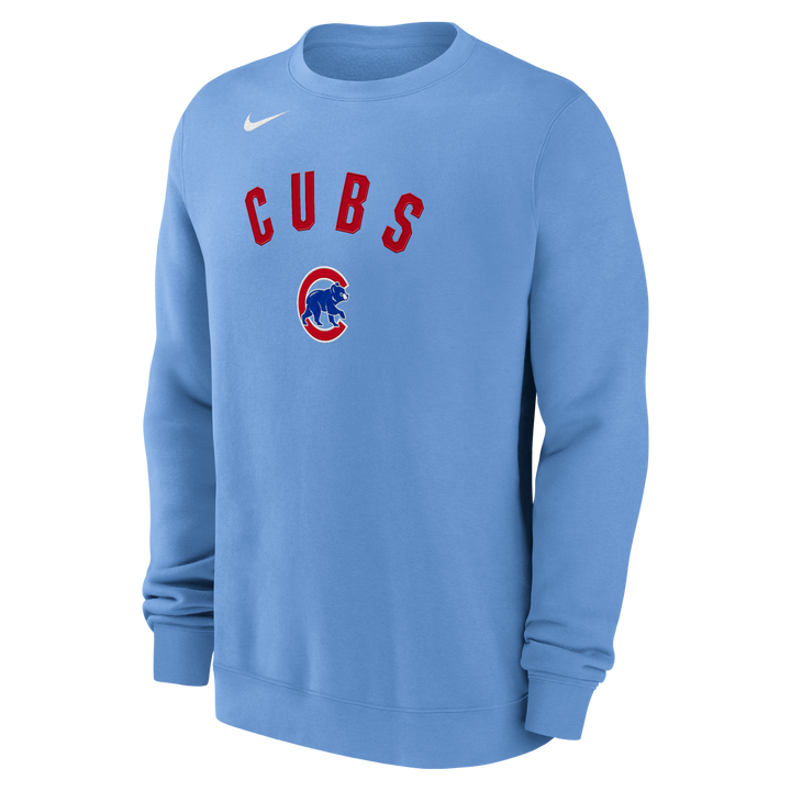 Chicago Cubs Nike Twill Crewneck Sweatshirt in Light Blue Sweatshirts &amp; Hoodies NIKE USA