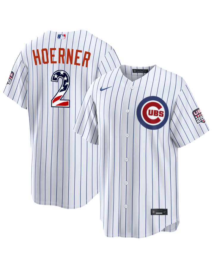 Chicago Cubs Nico Hoerner Home USA 250 Jersey by Nike50