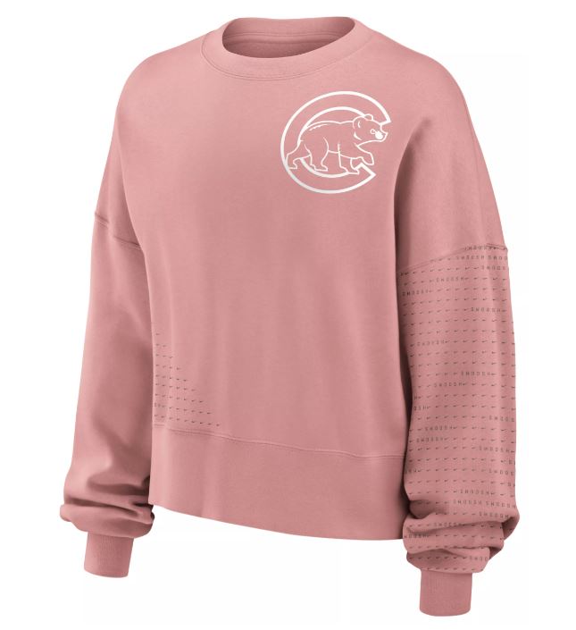 CHICAGO CUBS NIKE WOMEN'S STATEMENT PINK CREWNECK SWEATSHIRT