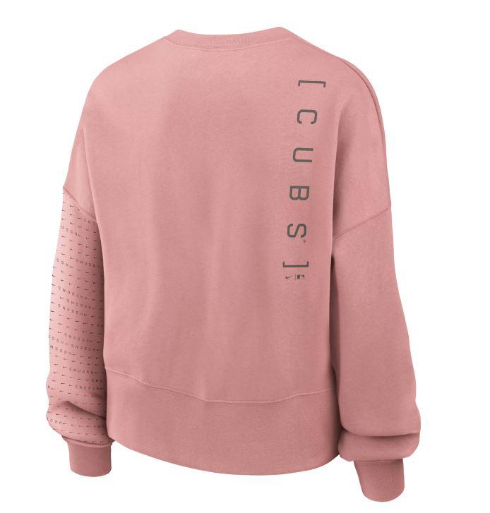 CHICAGO CUBS NIKE WOMEN'S STATEMENT PINK CREWNECK SWEATSHIRT