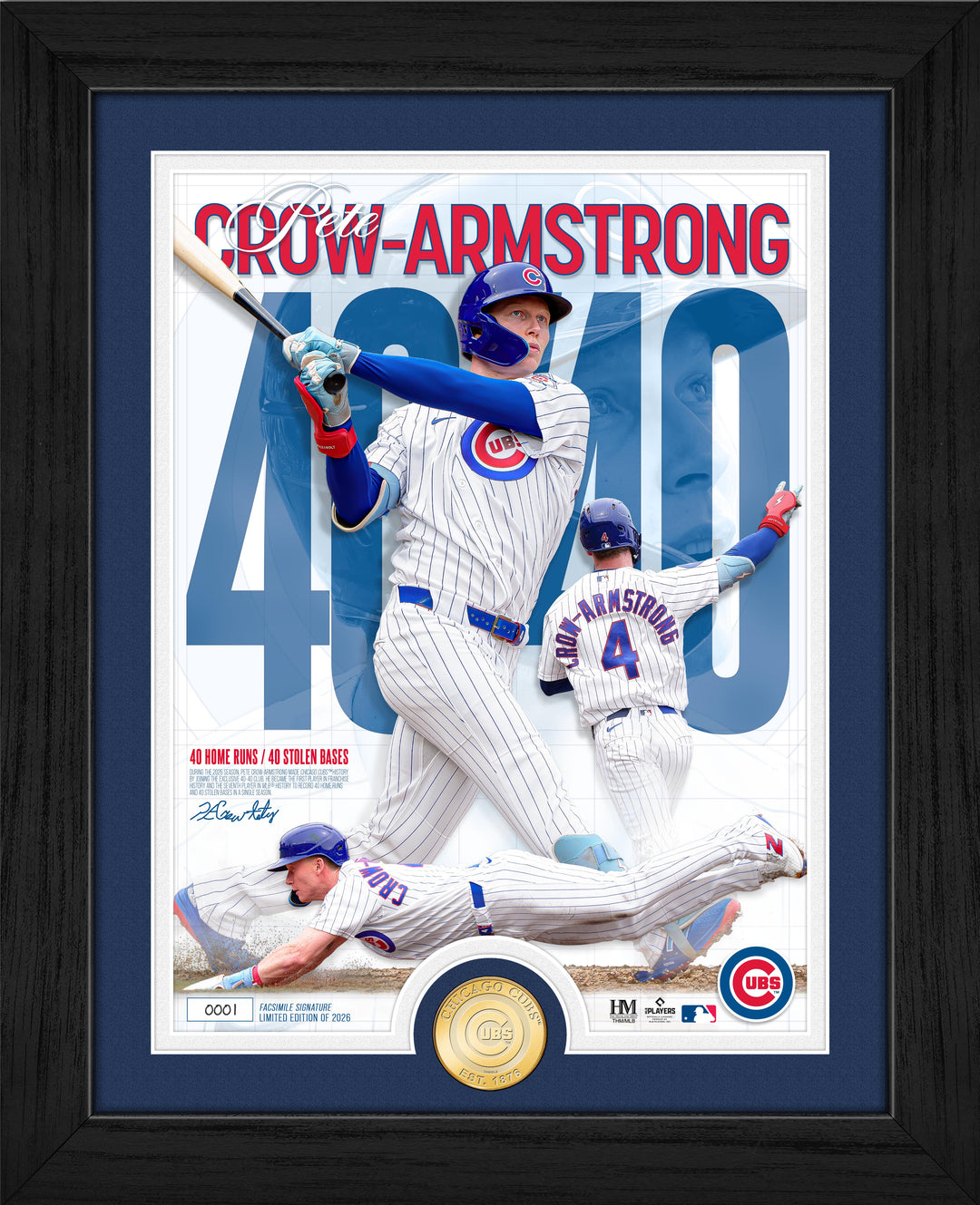 Chicago Cubs Pete Crow-Armstrong 40-40 Bronze Coin Photo Mint