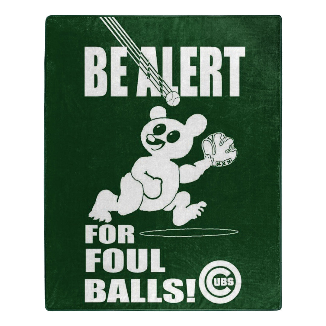 Chicago Cubs "Be Alert for Foul Balls!" Throw Blanket Blankets WINCRAFT INCORPORATED