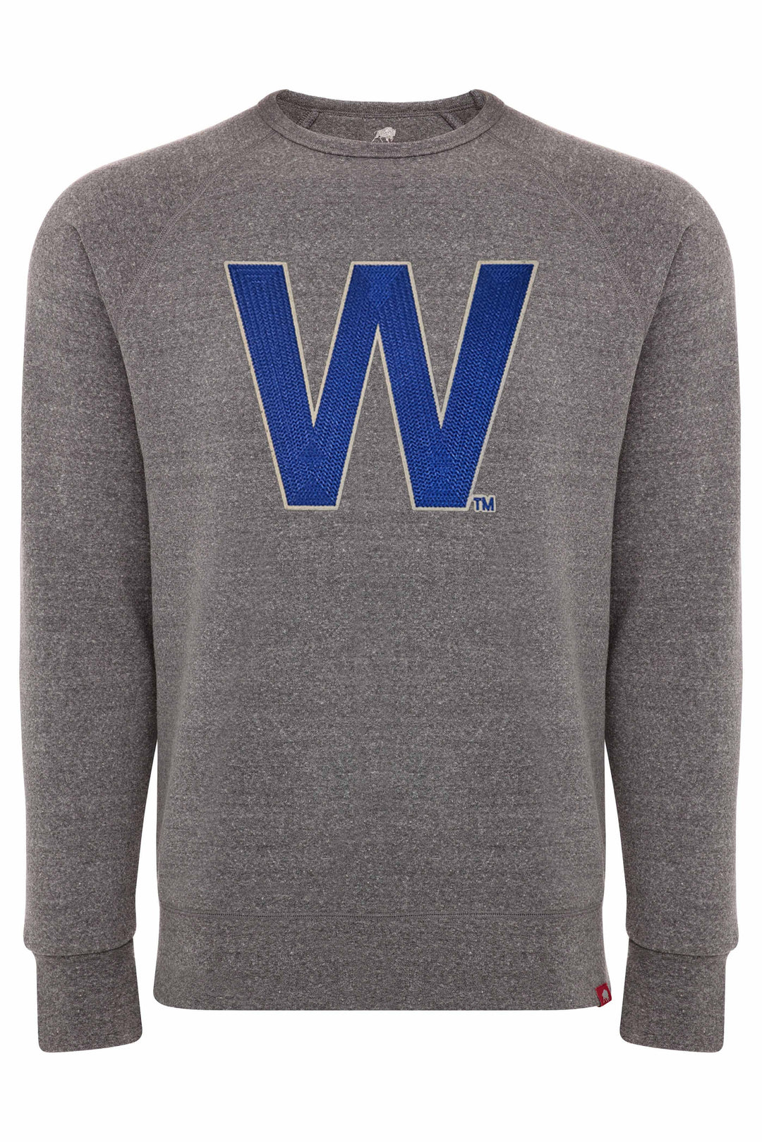 Wrigley Field W Harmon Unisex Embroidered Crewneck Grey by Sportiqe Sweatshirts & Hoodies SPORTIQE