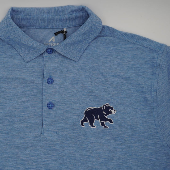 CHICAGO CUBS ANTIGUA MEN'S WALKING BEAR COLUMBIA BLUE POLO