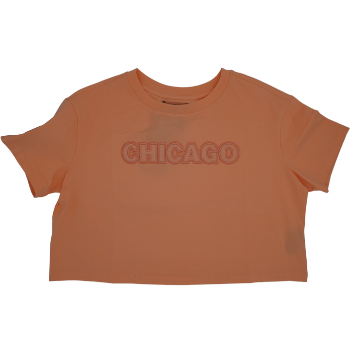 CHICAGO CUBS PRO STANDARD WOMEN'S CORAL CROP TEE