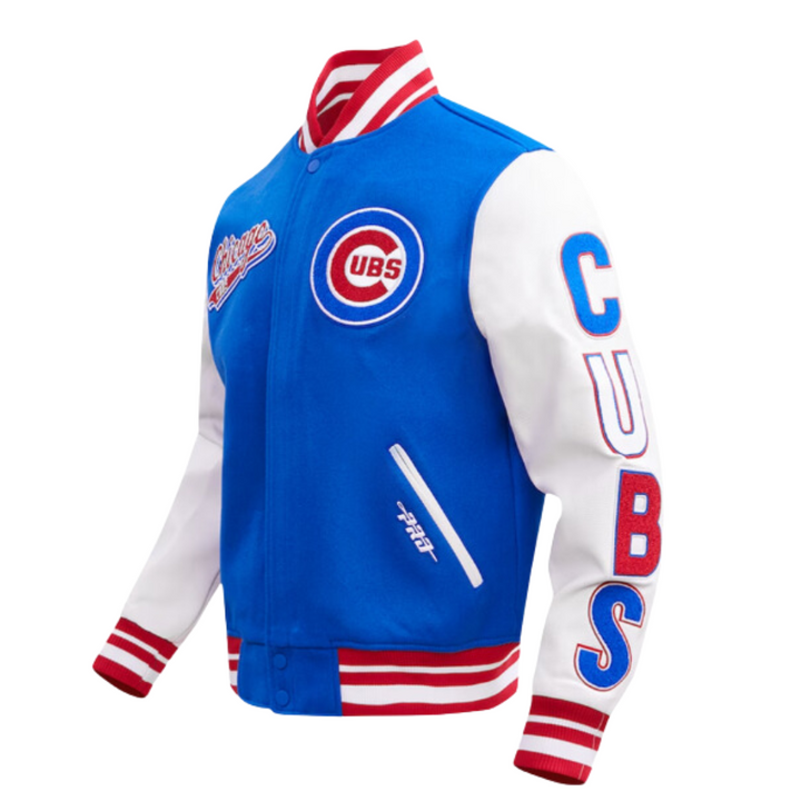 CHICAGO CUBS PRO STANDARD MEN'S ROYAL BLUE VARSITY JACKET