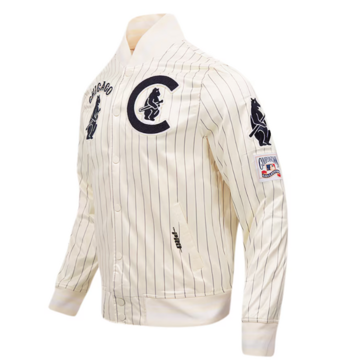 CHICAGO CUBS PRO STANDARD MEN'S THROWBACK 1914 BEAR PINSTRIPE JACKET