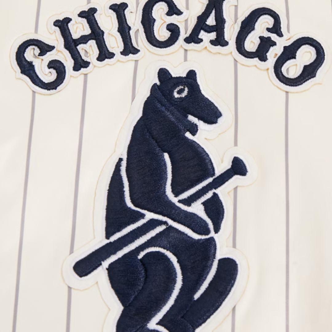 CHICAGO CUBS PRO STANDARD MEN'S THROWBACK 1914 BEAR PINSTRIPE JACKET