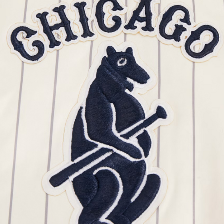 CHICAGO CUBS PRO STANDARD MEN'S THROWBACK 1914 BEAR PINSTRIPE JACKET