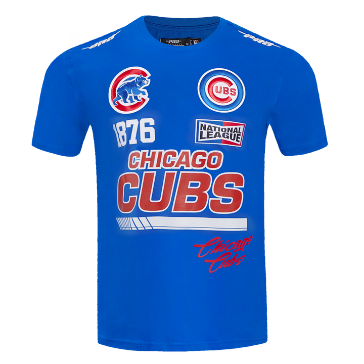 CHICAGO CUBS PRO STANDARD MEN'S FAST LANE RACE ROYAL TEE