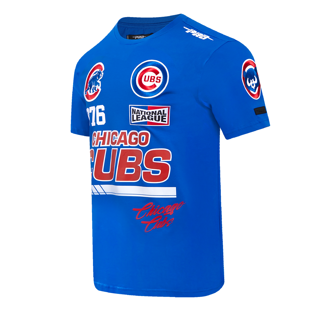 CHICAGO CUBS PRO STANDARD MEN'S FAST LANE RACE ROYAL TEE Short Sleeve Tees PRO STANDARD