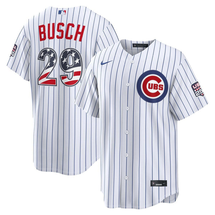 Chicago Cubs Michael Busch Home USA 250 Jersey by Nike50